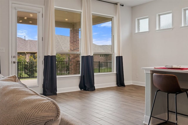 bedroom with hardwood / wood-style floors