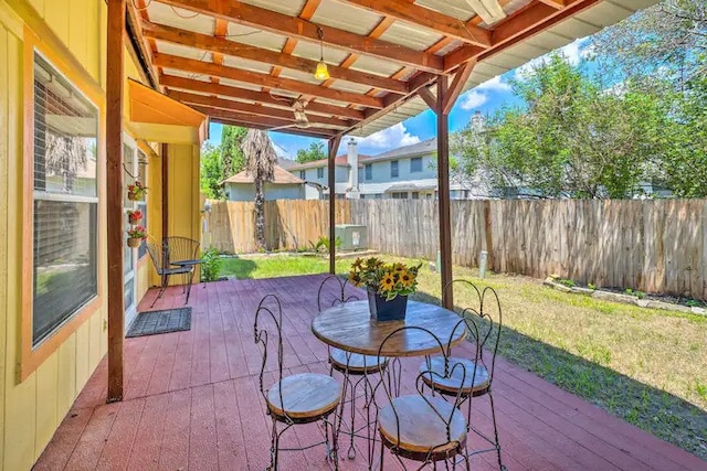 view of patio with a wooden deck