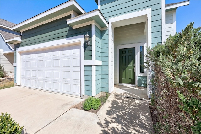 exterior space featuring a garage