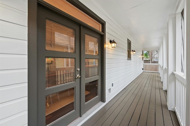 deck featuring covered porch