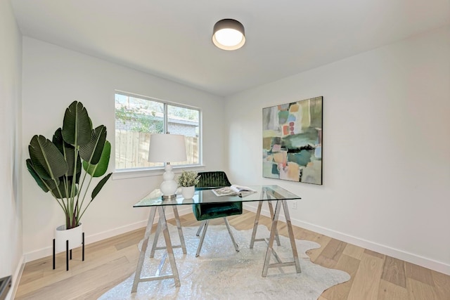 office featuring hardwood / wood-style flooring