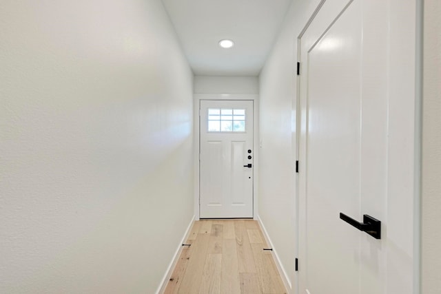 doorway featuring light hardwood / wood-style flooring