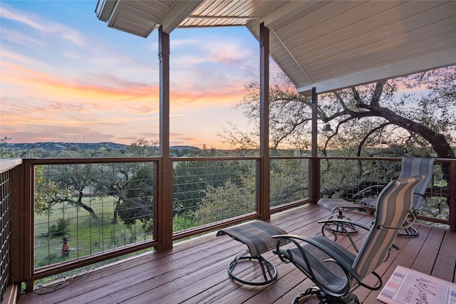 view of deck at dusk