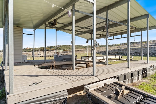 view of dock area