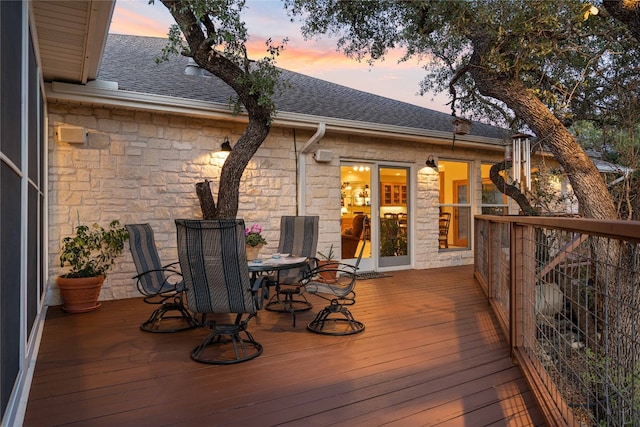 view of deck at dusk