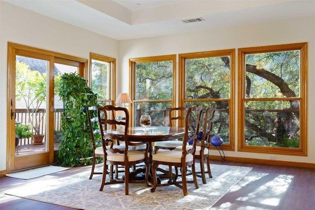 dining room featuring wood-type flooring