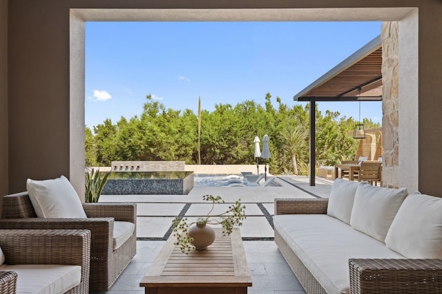 view of patio / terrace featuring an outdoor hangout area