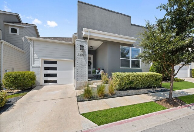 contemporary house featuring a garage