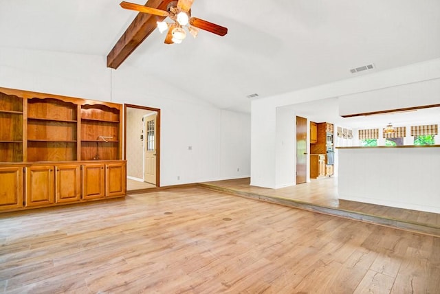 298 Jenkins Rd, Cedar Creek, TX 78612 - unfurnished living room with light wood finished floors, a ceiling fan, and baseboards