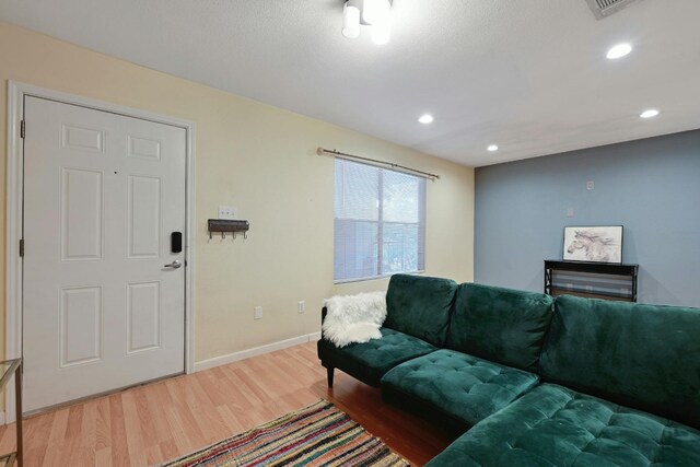 living room with wood-type flooring