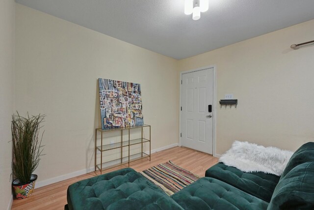 living room with hardwood / wood-style flooring