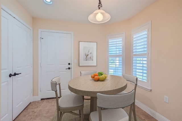 view of tiled dining area