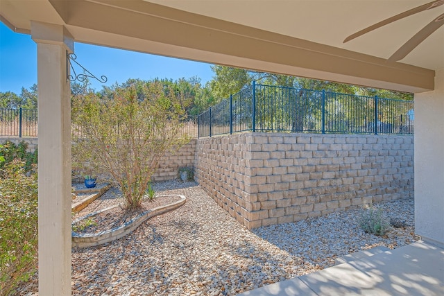 view of patio / terrace with ceiling fan