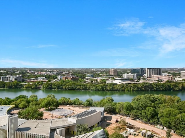 70 Rainey St Unit 1408, Austin, TX 78701 - view of urban area with a large body of water and a tree filled landscape
