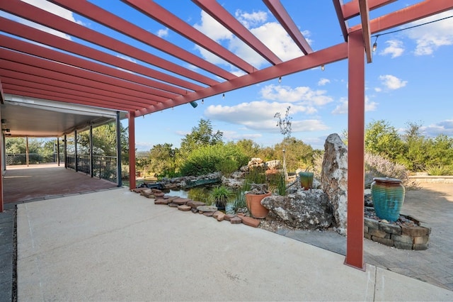 view of patio / terrace featuring a pergola