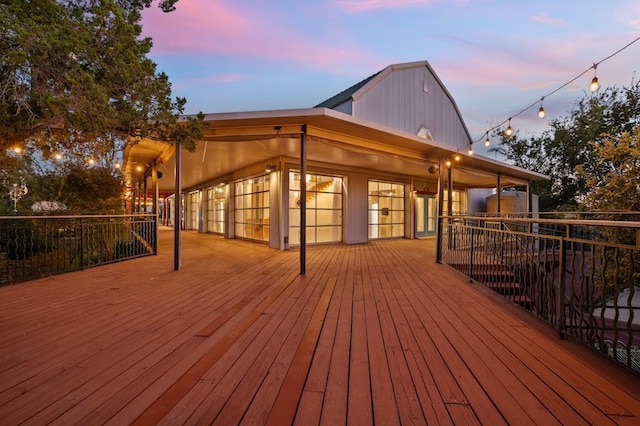 view of deck at dusk