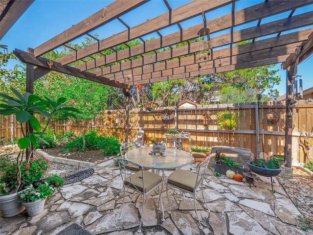 view of patio / terrace featuring a pergola