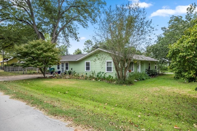 view of front of house with a front yard