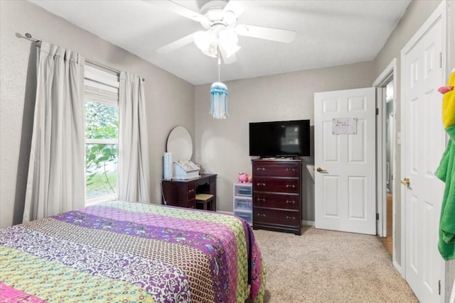 106 Hudgins St, Smithville, TX 78957 - bedroom featuring carpet and a ceiling fan