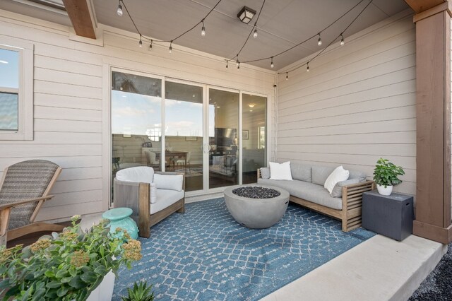 view of patio featuring an outdoor hangout area