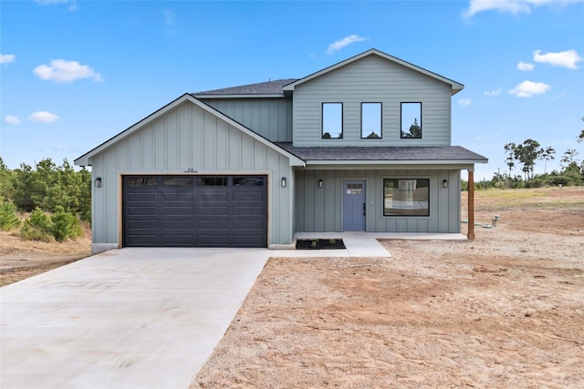 view of front of property featuring a garage