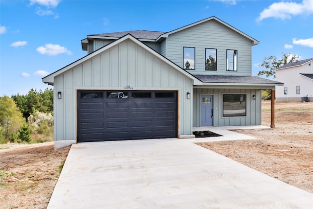 view of front of home with a garage