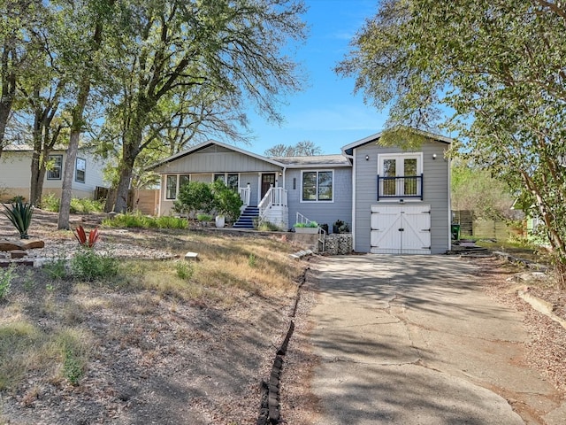 view of front of home with a garage