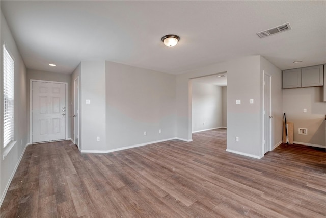 unfurnished living room with hardwood / wood-style floors