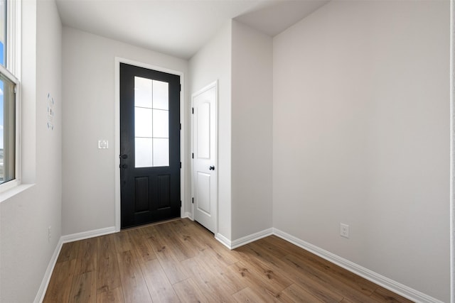 foyer entrance featuring light hardwood / wood-style floors