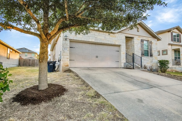 single story home featuring a garage