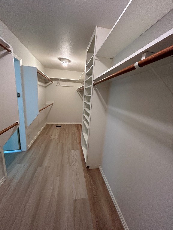 walk in closet featuring wood-type flooring