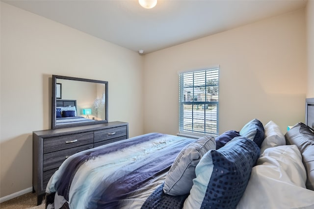 bedroom featuring carpet