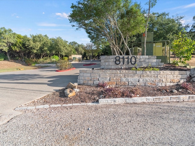 view of community sign