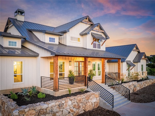 view of front of house featuring covered porch