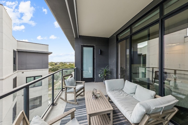 balcony with an outdoor hangout area