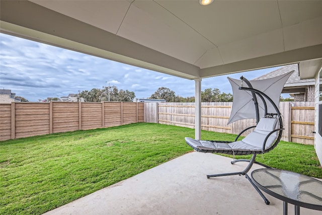 view of yard with a patio area