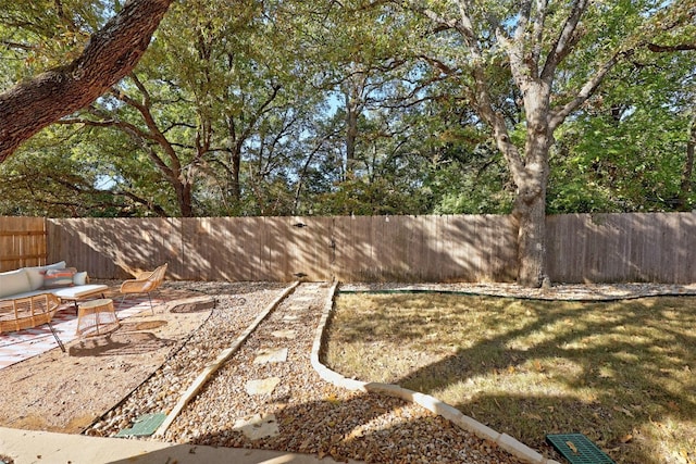 view of yard with a patio area