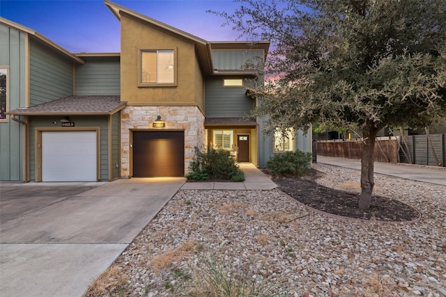 view of front of house featuring a garage