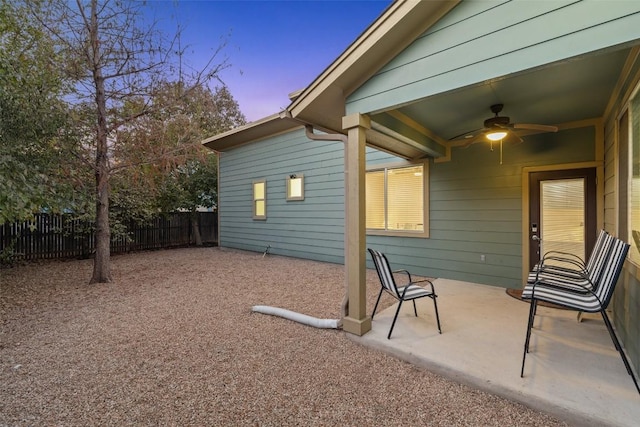 4408 Banister Ln Unit B, Austin, TX 78745 - view of patio / terrace featuring fence and ceiling fan