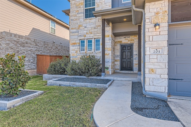 entrance to property with a garage