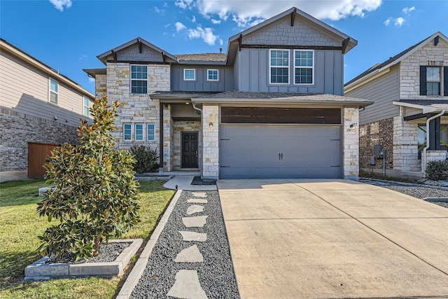 craftsman-style house with a garage