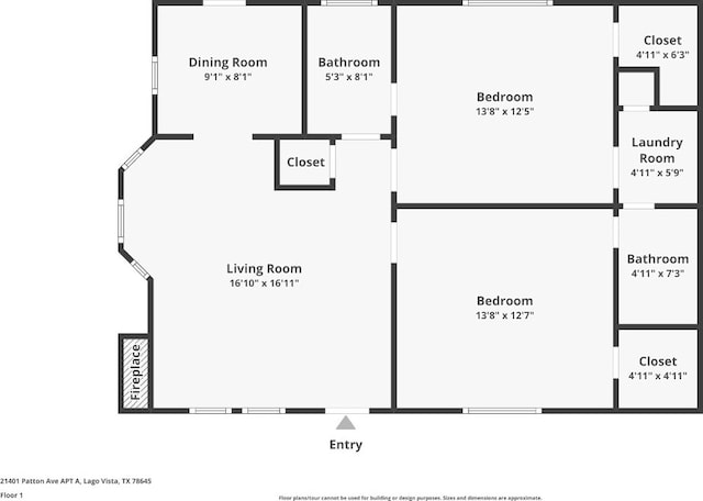 21401 Patton Ave Unit A & B, Lago Vista, TX 78645 - room layout
