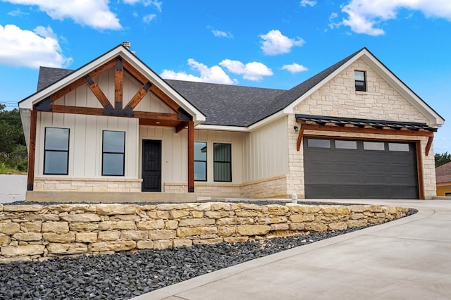 view of front of house with a garage