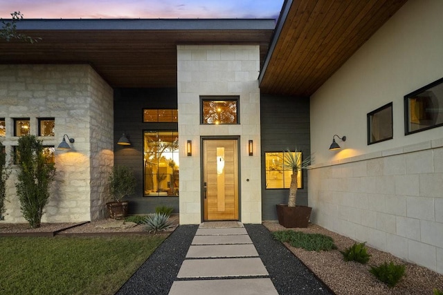 306 Fire Dance, Horseshoe Bay, TX 78657 - entrance to property with stone siding