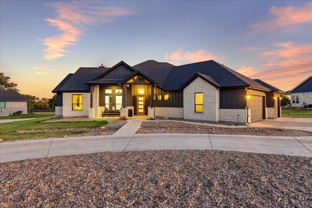 view of front of home featuring a garage