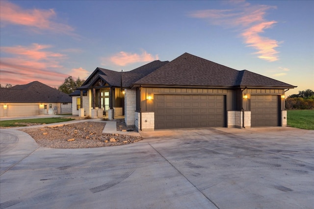 view of front of home featuring a garage