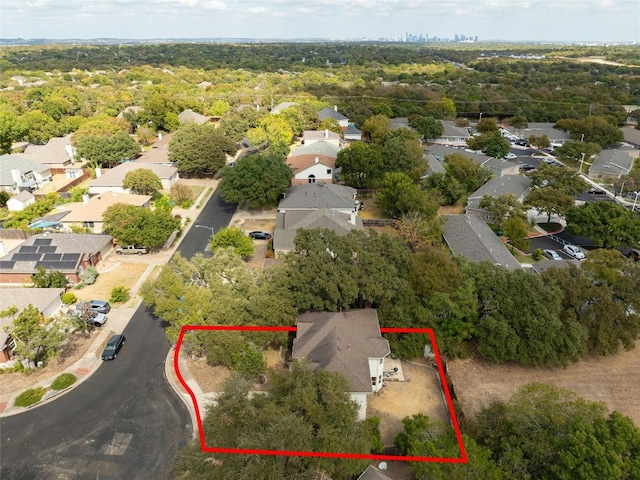 aerial view with a residential view