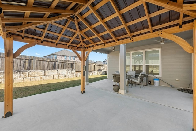 view of patio / terrace featuring a gazebo