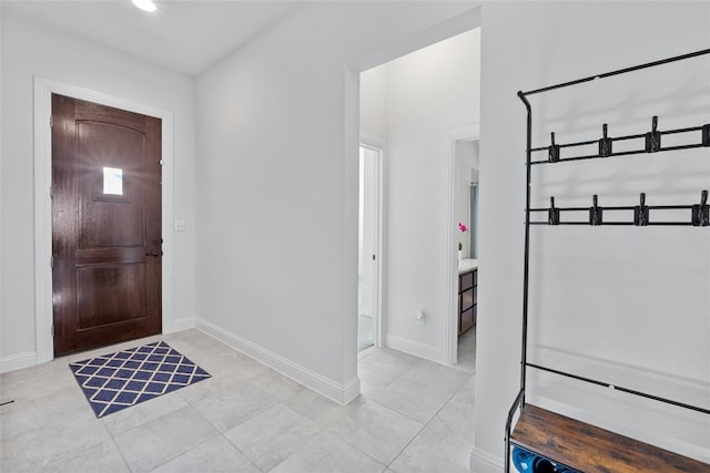 view of tiled foyer