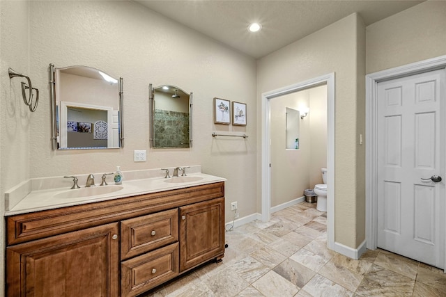 bathroom with toilet and vanity